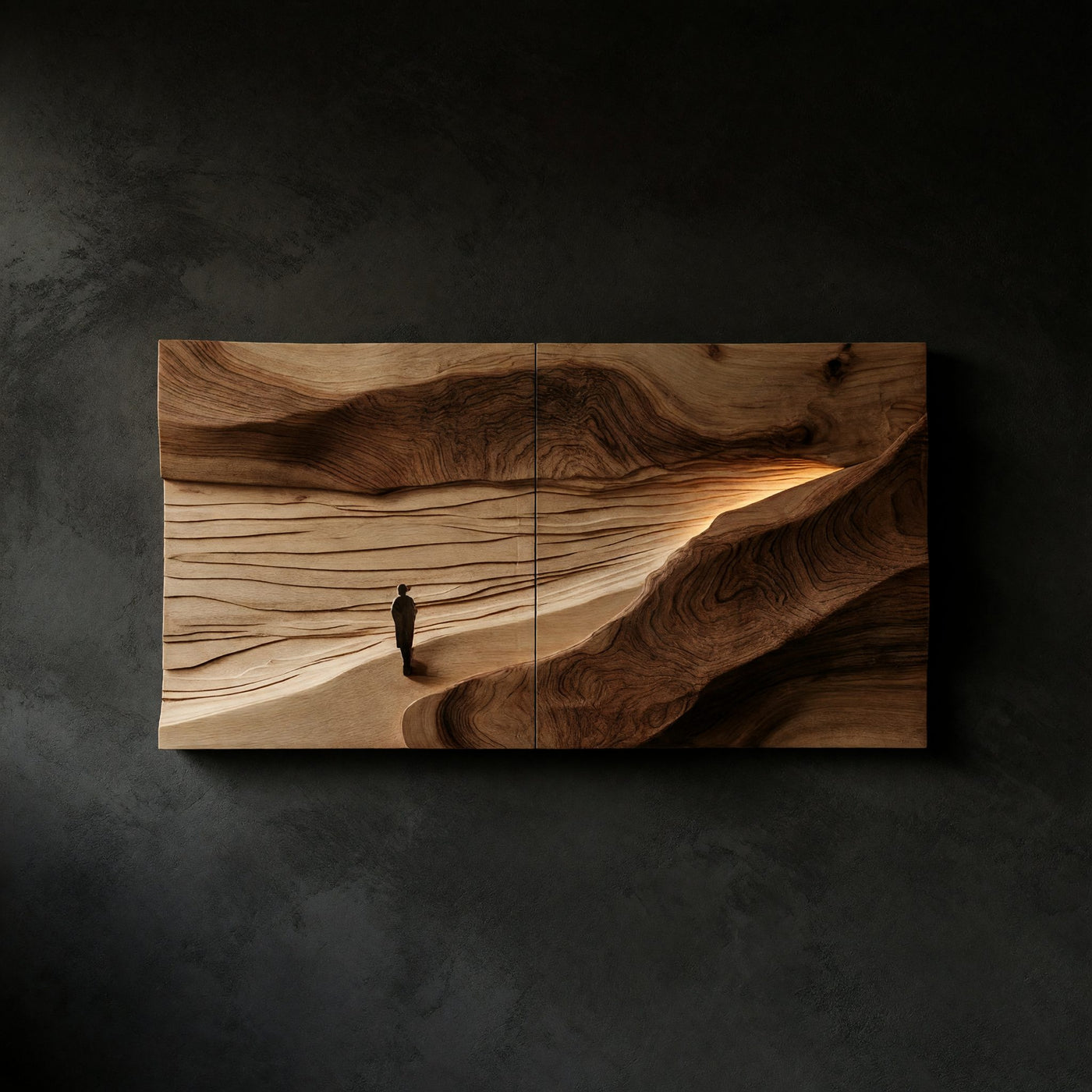 Desert Canyon Wall Panel for a Calm Modern Hallway