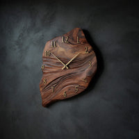 Solid Wood Clock Minimalist Wall Organic Shape Living Room