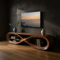TV Console for a Living Room That Plays Records