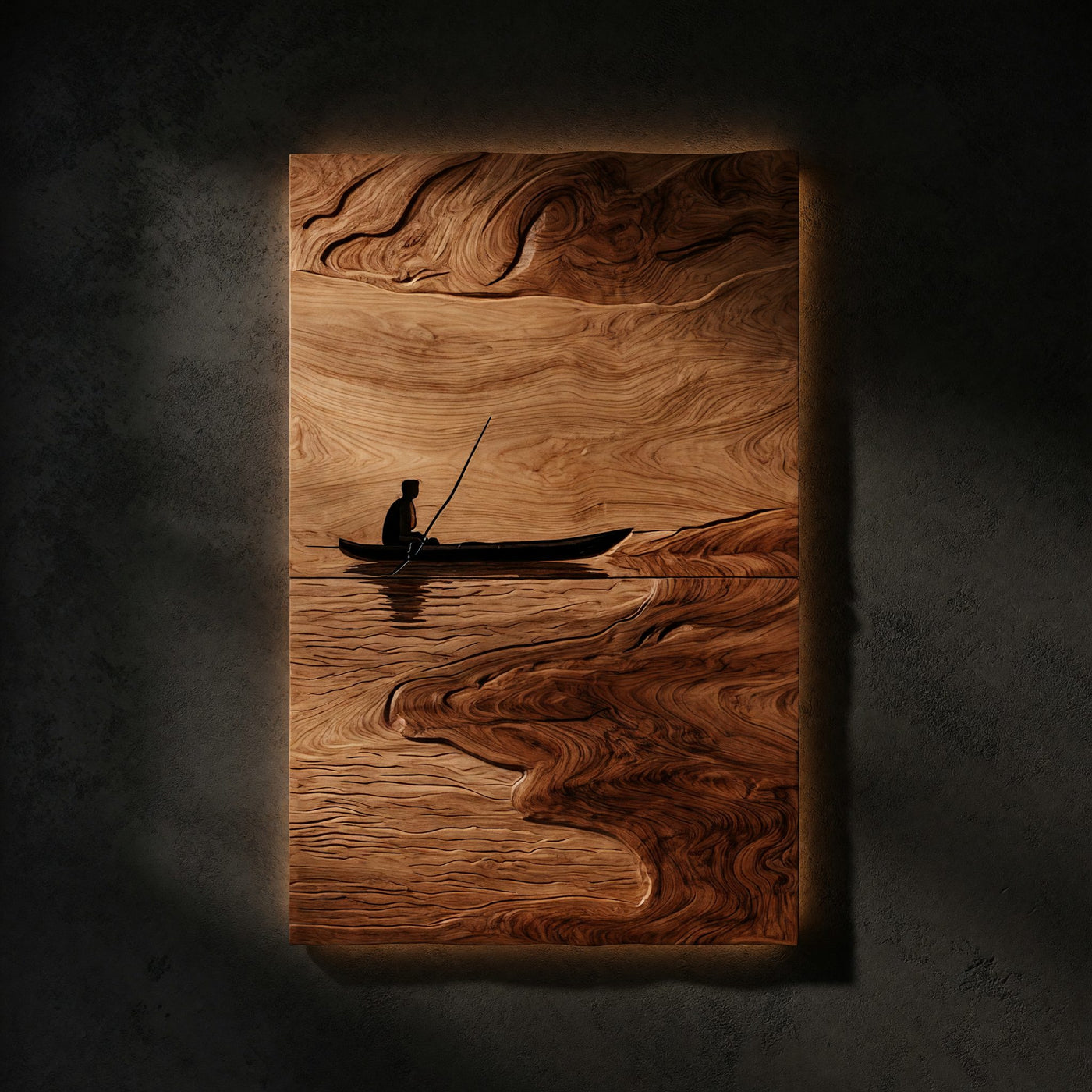 Lone Angler Wall Art for a Quiet Reading Corner