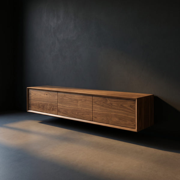 Handcrafted Tv Cabinet With Multi Branch Shelves For Living Room