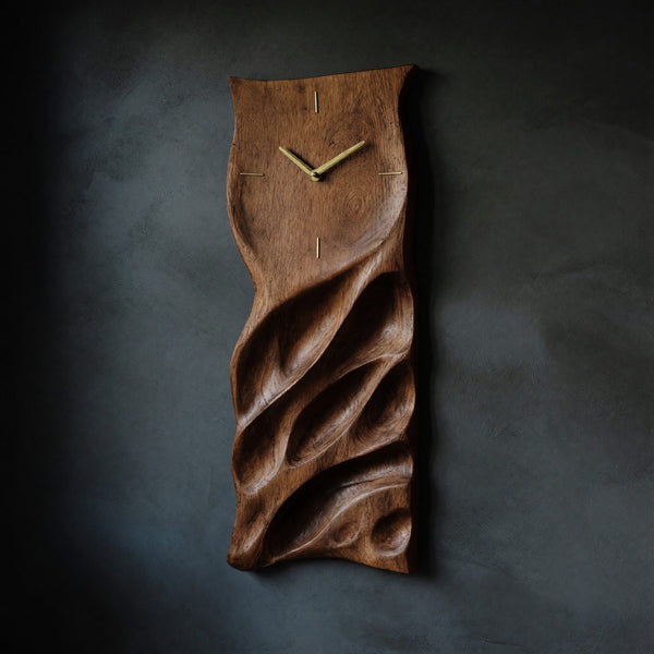 Solid Wood Clock Minimalist Handcrafted Wall Living Room