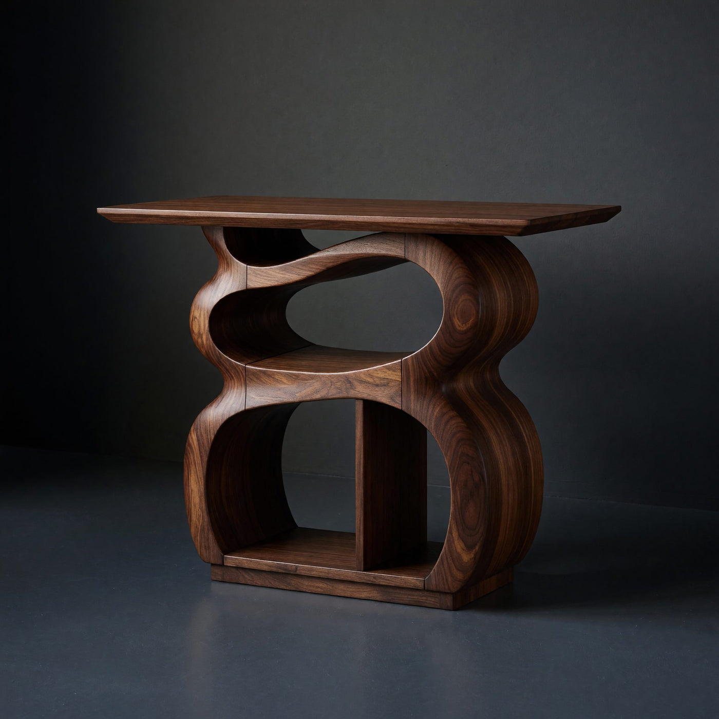 Solid Wood Record Player Stand Mid Century Turntable With Drawer Storage