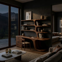 Driftform Desk, Hand-Shaped from Solid Walnut Planks