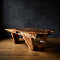Live Edge Coffee Table on Twin Pedestals, Made to Order