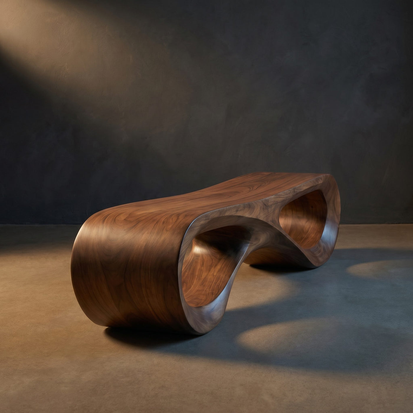 Modern Infinity Loop Bench For Living Room Interior