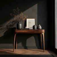 Curved-Leg Console Table with Two Flush Front Drawers