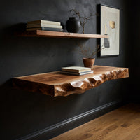 Riverform Wall Desk, Carved from a Single Wood Slab