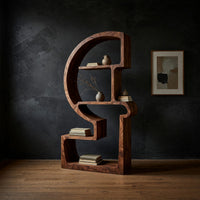 Hand-Carved Arc Bookshelf in Figured Solid Walnut