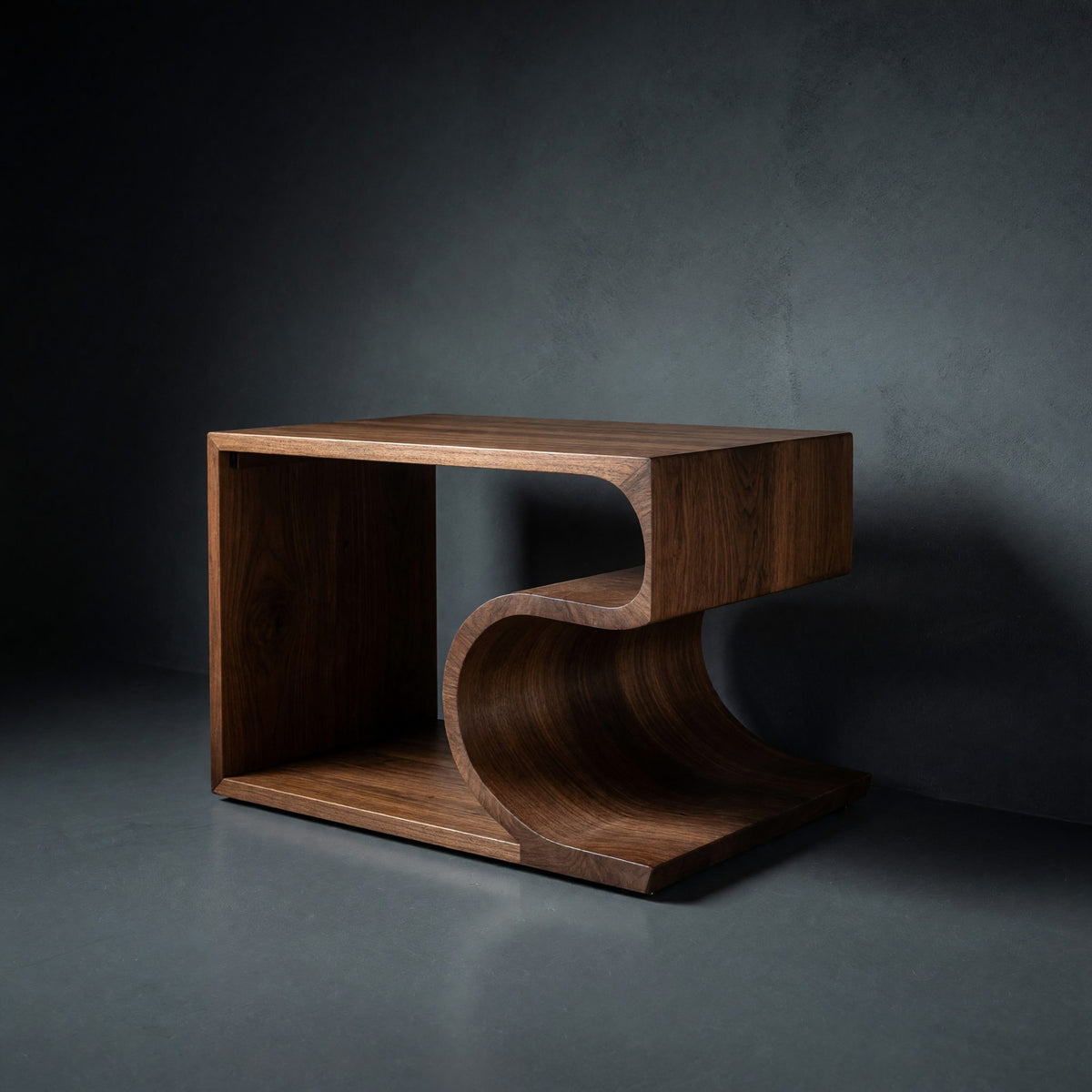 Solid Wood Record Player Stand Mid Century Vinyl Storage Music Studio