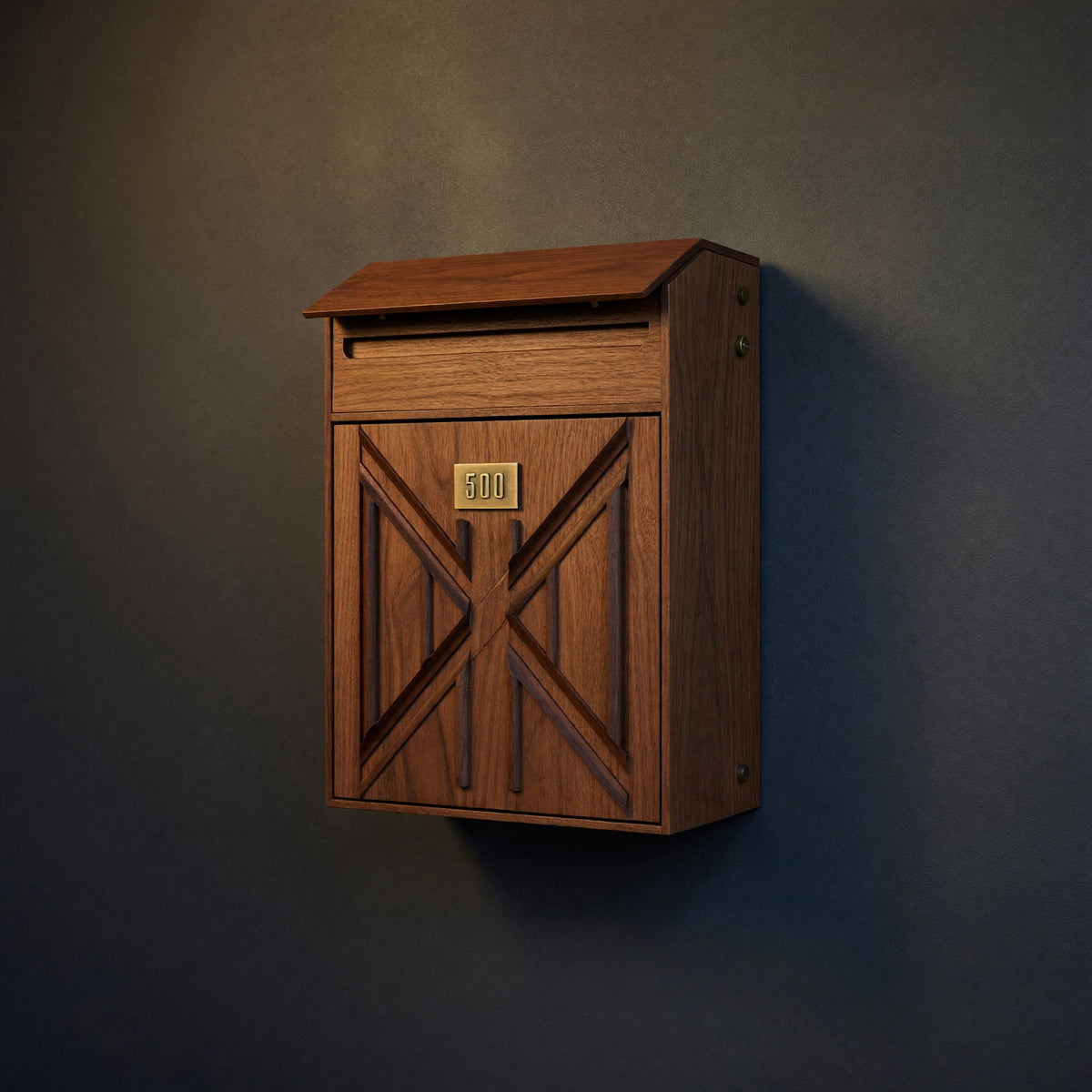Solid Wood Mailbox Post Farmhouse Sculpture Outdoor Rustic