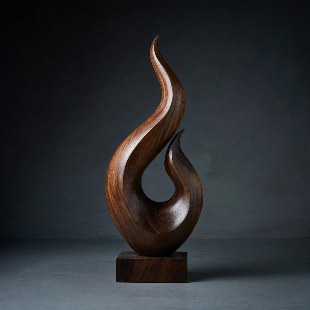 Solid Wood Sculpture Wall Art Handcrafted Abstract Statue Home
