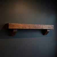 Solid Wood Floating Fireplace Mantel Rustic Shelf Living Room Cabin