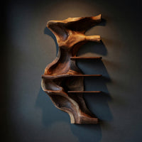 Solid Wood Wall Mounted Shelf Minimalist Shelving Unit Bedroom Space Saving