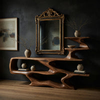 Riverform Console Table, Shaped from One Hardwood Slab