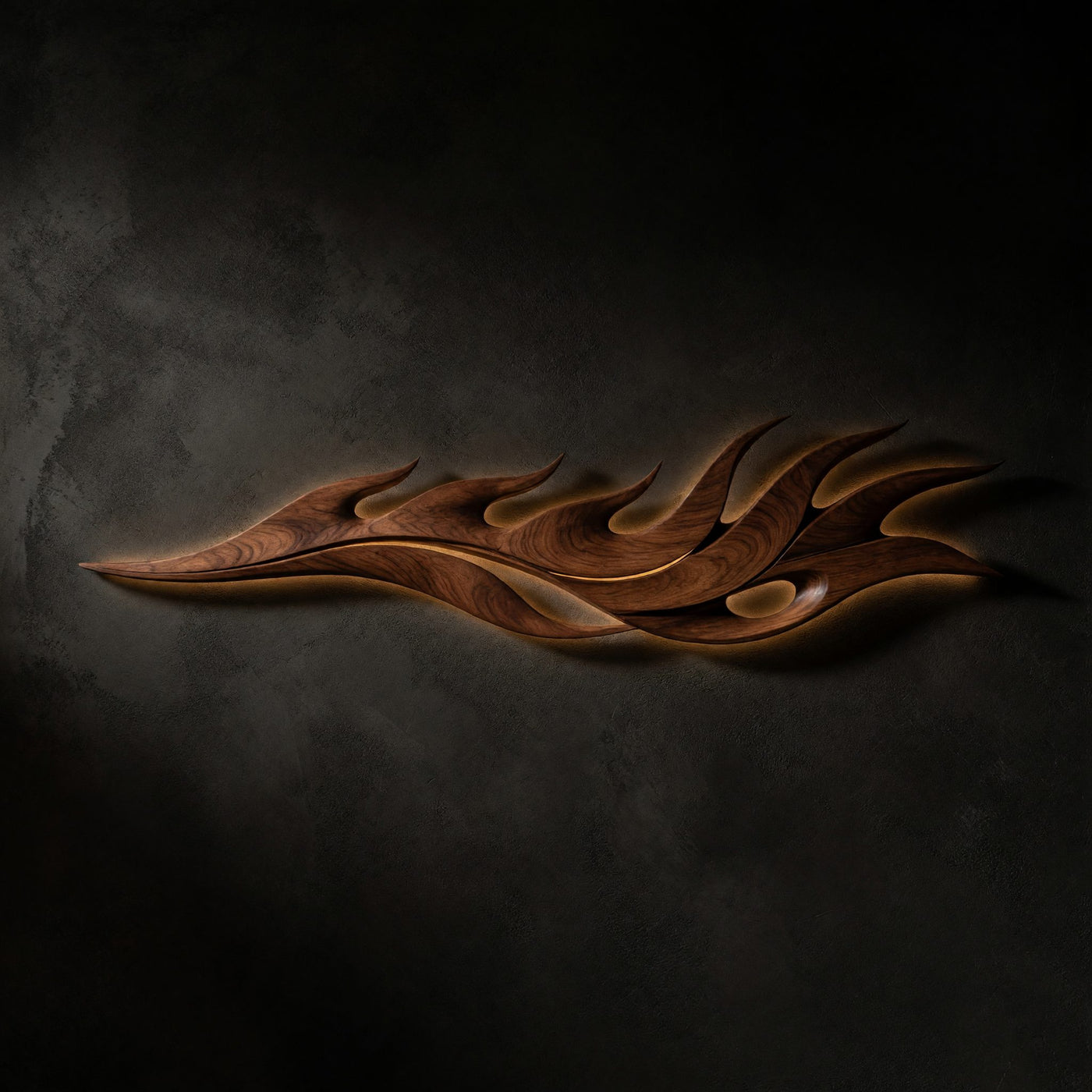 The Feather That Never Falls, a Walnut Wall Relief