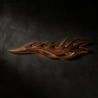 The Feather That Never Falls, a Walnut Wall Relief — view 1