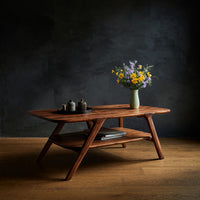 Carved A-Frame Legs, Coffee Table in Solid Timber