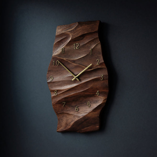 Solid Wood Clock Natural Grain Art Wall Living Room