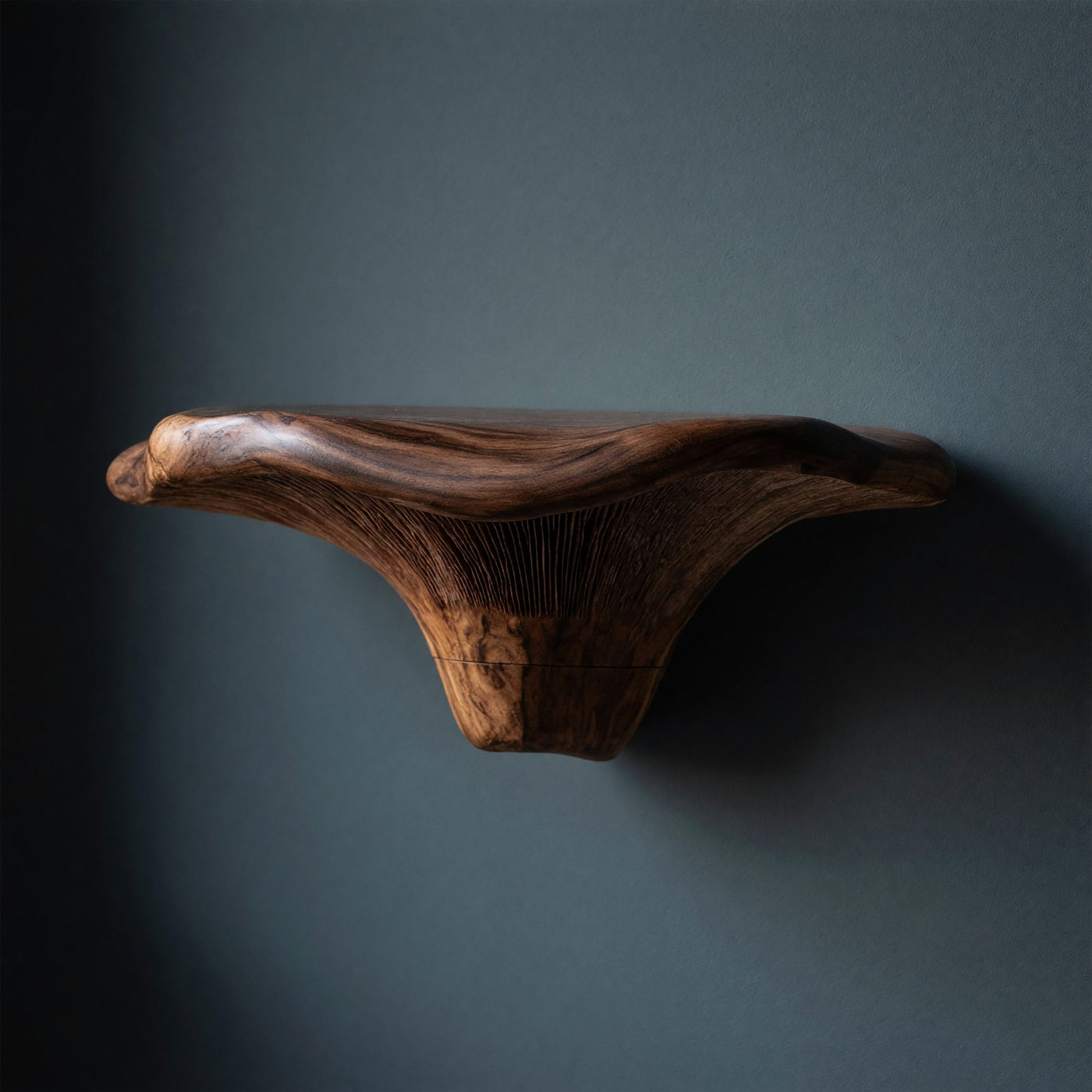 Solid Wood Mushroom Shelf Handcrafted Live Edge
