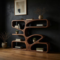Antler-Branch Bookcase with Open Curved Chambers