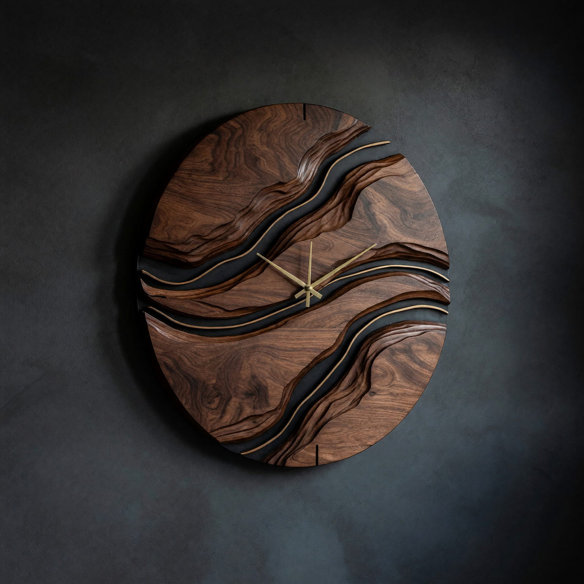 Solid Wood Clock Minimalist Artistic Wall Living Room