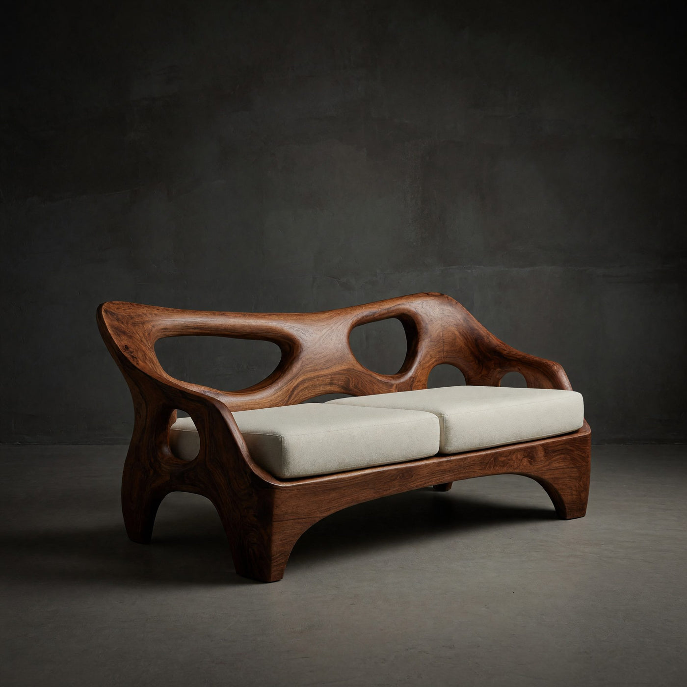 Solid Wood Sofa Luxury Sculptural Design Home
