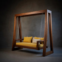 Solid Wood Porch Swing Outdoor Bench Garden Patio Relaxation