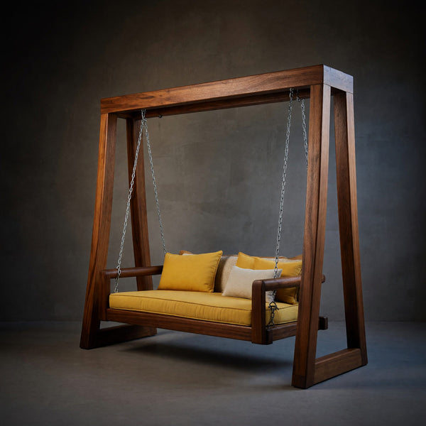 Solid Wood Porch Swing Outdoor Bench Garden Patio Relaxation