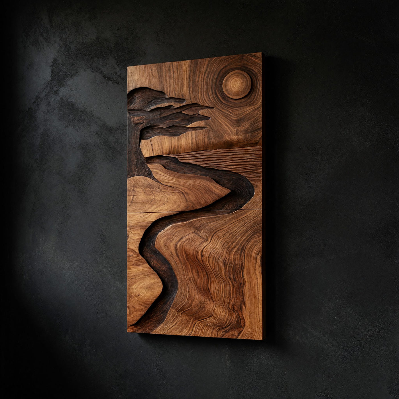 Winding River Two-Tone Hardwood Wall Art Triptych