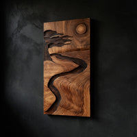Winding River Two-Tone Hardwood Wall Art Triptych — view 1