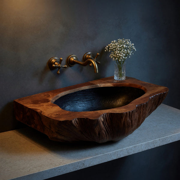 Solid Wood Sink Vanity Mid Century Wall Mounted Bathroom Unique Bathroom