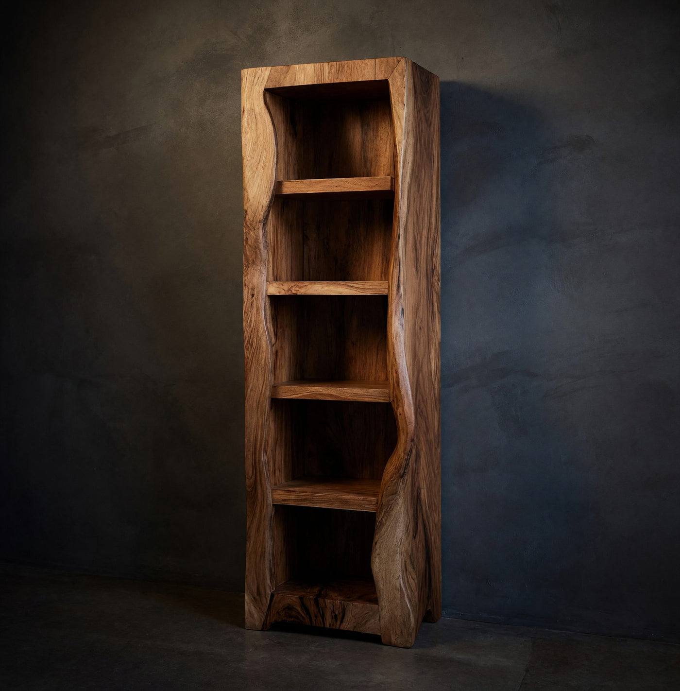 Solid Wood Corner Wall Bathroom Shelf Minimal Storage Cabinet