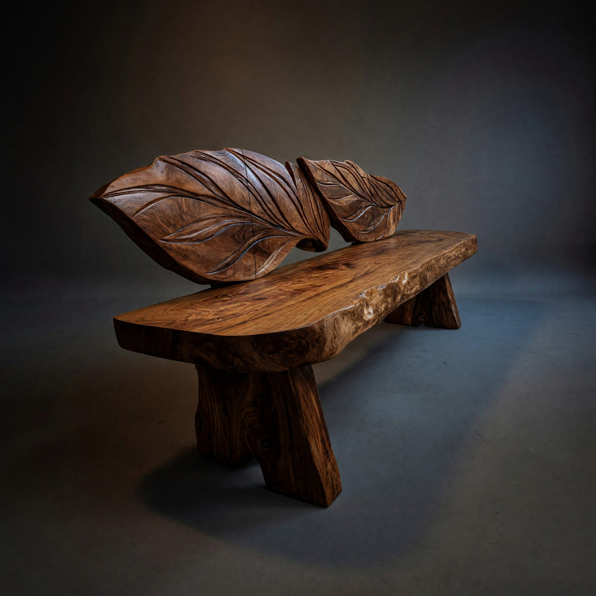 Solid Wood Outdoor Garden Bench Live Edge Solid Entryway
