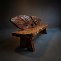Solid Wood Outdoor Garden Bench Live Edge Solid Entryway