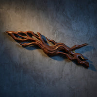Rustic Wood Wall Light With Undulating Shape For Bedroom Decor