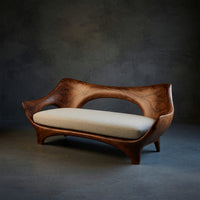 Solid Wood Sofa With Sculptural Shape Home Living