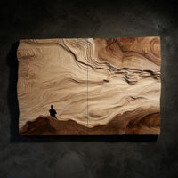 A Single Log, Opened Out Into a Canyon Wall Panel — view 1