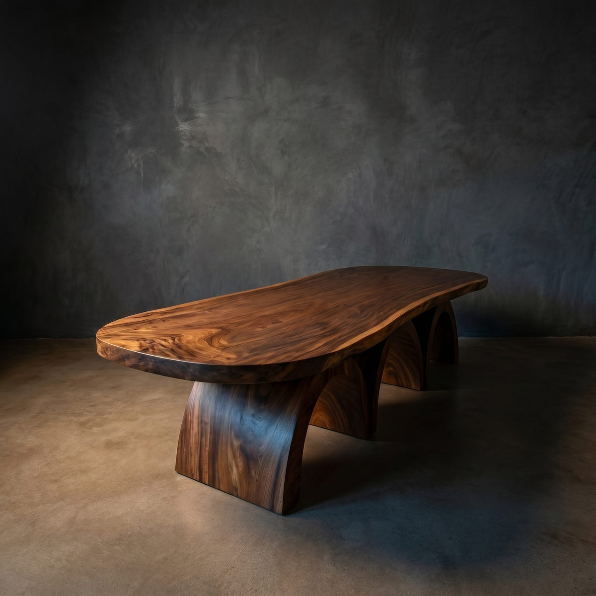 Scandinavian Live Edge Dining Table For Open Dining Area