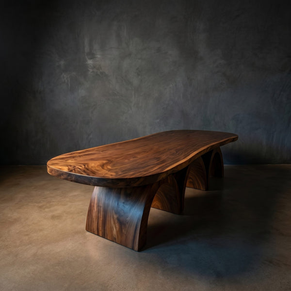Scandinavian Live Edge Dining Table For Open Dining Area