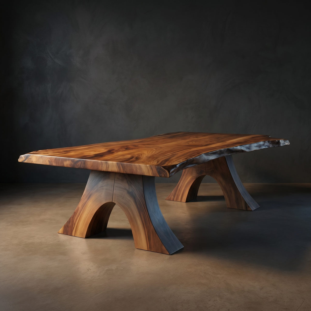 Modern Organic Edge Dining Table For Open Living Space