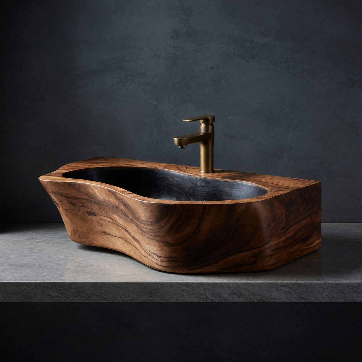 Solid Wood Sink Vanity Wall Mounted Bathroom Compact Bathroom