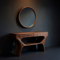 Solid Wood Dressing Table Artistic Handmade Vanity With Drawers Bedroom