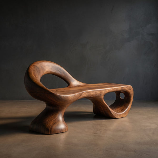 Minimalist Spiral Sculpted Bench For Garden Interior Space