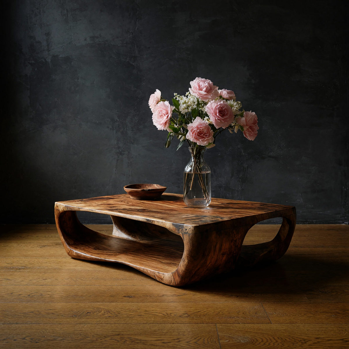 Low Coffee Table for Open Floors and Small Gatherings