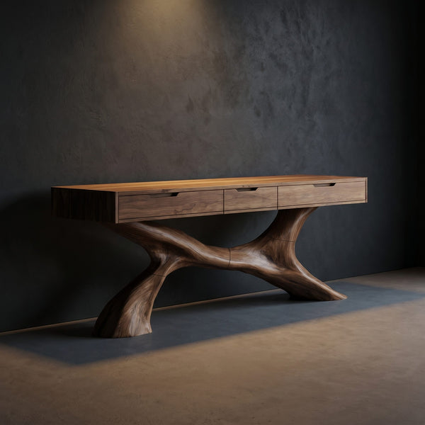 Rustic Wooden Console Table For Living Room