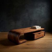 Single Drawer Coffee Table with Sculpted Scroll Leg