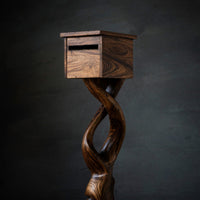 Solid Wood Mailbox Post Farmhouse Solid Sculpture Garden