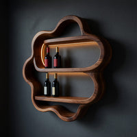 Solid Wood Wine Rack Minimalist Display Shelf Kitchen Dining