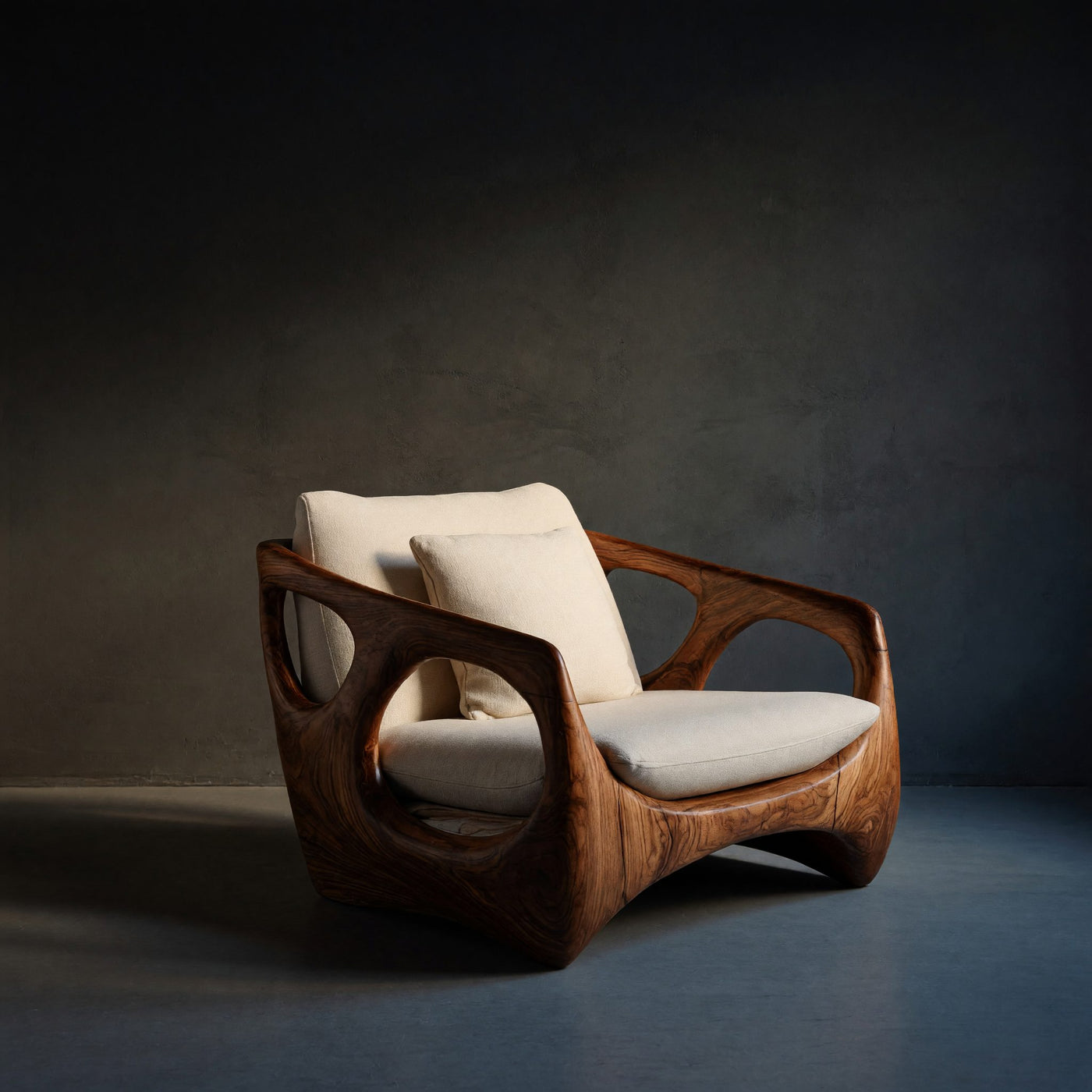 Solid Wood Chair Accent With Carved Frame Living Room